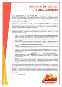 Política Calidad y Medioambiente - Hnos. de Pablo